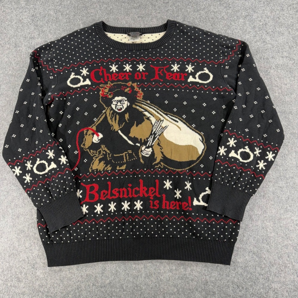 The Office Belsnickel Christmas Sweater Mens XL Dwight Schrute Cheer or Fear